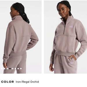 NWT BANDIER Les Sports half quarter Zip Athleisure pullover collared Sweatshirt